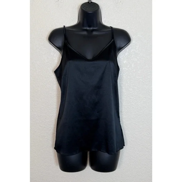 FUZZI Jean Paul Gaultier Black Camisole Silky V Neck Modern Minimalist Large